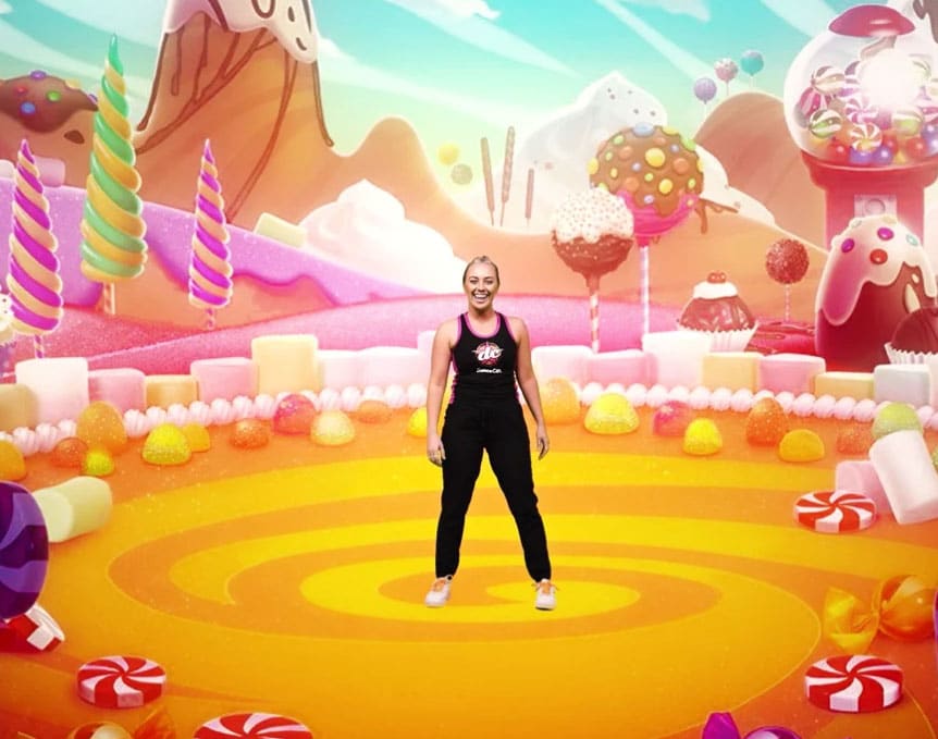 online school dance program candyland with Ella